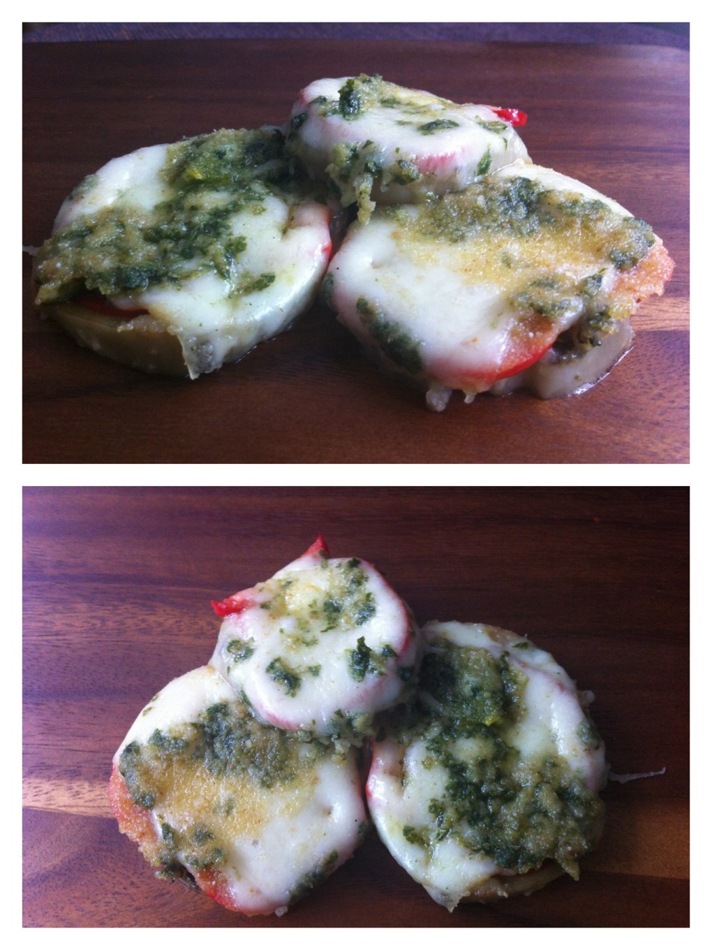 Mini pizza cu vinete si mozzarella